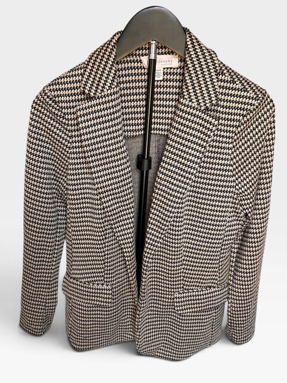 Philosophy Black & White Houndstooth Women's Blazer XS